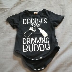Black Baby Onesie - Daddy's Drinking Buddy